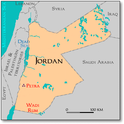 Map of Jordan